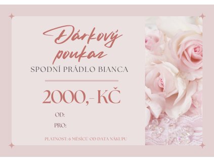 Elektronický dárkový poukaz 2000,- Kč pro nákup na prodejně