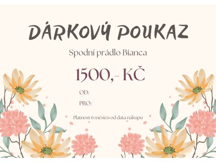 Elektronický dárkový poukaz 1500,- Kč