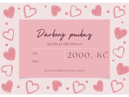 Elektronický dárkový poukaz 2000,- Kč