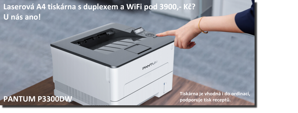 PANTUM P3300DW černobílá laserová tiskárna A4 USB LAN WiFi duplex 30 stran/min.