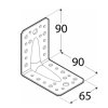 KP1 úhelník s prolisem 90x90x65cm