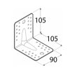 KP2 úhelník s prolisem 105x105x90 mm