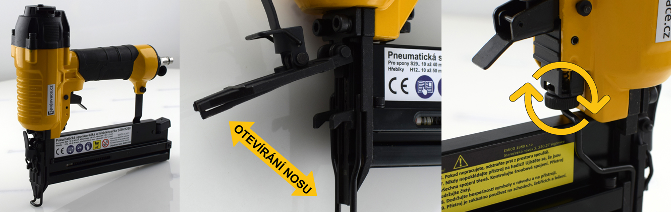 Pneu sponkovačka a hřebíkovačka S29H1250, Spojovače