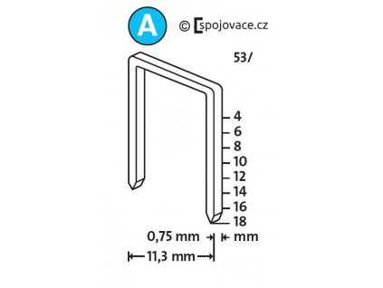 Spony Novus "A" typ 53, délka 8 mm, ST, 2.000 ks