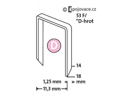 Spony Novus D typ 53F, délka 14 mm, ostrý střih, 600 ks