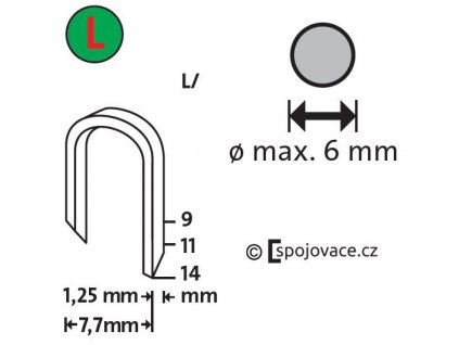 Spony Novus "L", délka 14 mm, ostrý střih, 840 ks