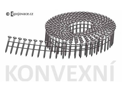 Konvexní hřebíky typ FAC ve svitku (2,3), délka 55 mm