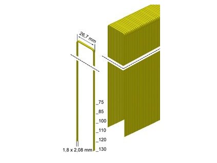 Nerezové spony typ WP do sponkovaček Prebena, délka 110 mm