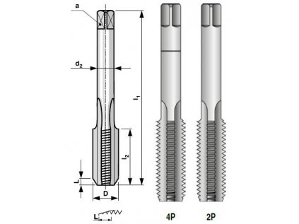 Závitník sadový ručný DIN352 223010 HSS 2N MF M12x1,5 III. stupeň zo sady