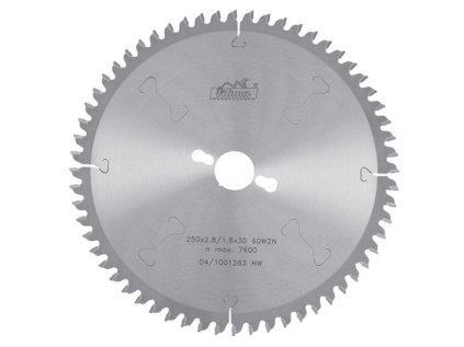 Pílový kotúč pre rezanie dreva, negatívny uhol čela 250x2,8x30 mm WZ N-80 Z