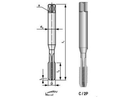 Závitník strojný brúsený 3044 M4 DIN 371 HSSE