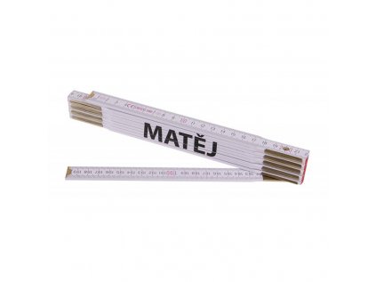 Meter 2m drevený skladací biely MATEJ 13432