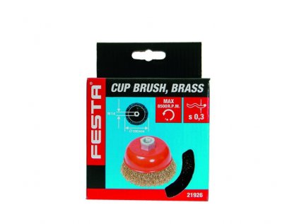 Kartáč hrnkový vlnitý, mosadzný Ø 100 mm M14