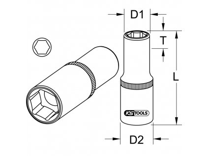 Hlavica 1/2" 20 mm predĺžená