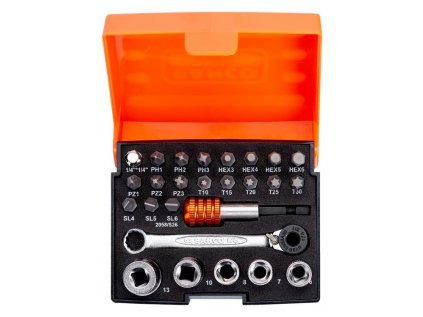 Sada 26 skrutkovacích hrotov