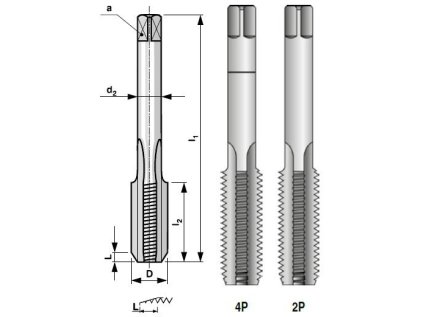 Závitník sadový ručný DIN352 223010 HSS LH 2N MF M14x1,5 I. stupeň zo sady