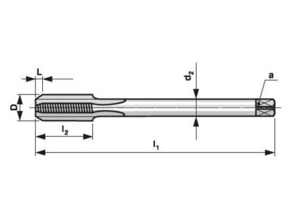 Závitník strojný s priamou drážkou DIN374 HSS 2N MF M10x1,25