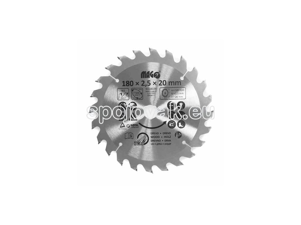 Pilový kotouč na dřevo; 180 x 2,5 x 20/24z_1