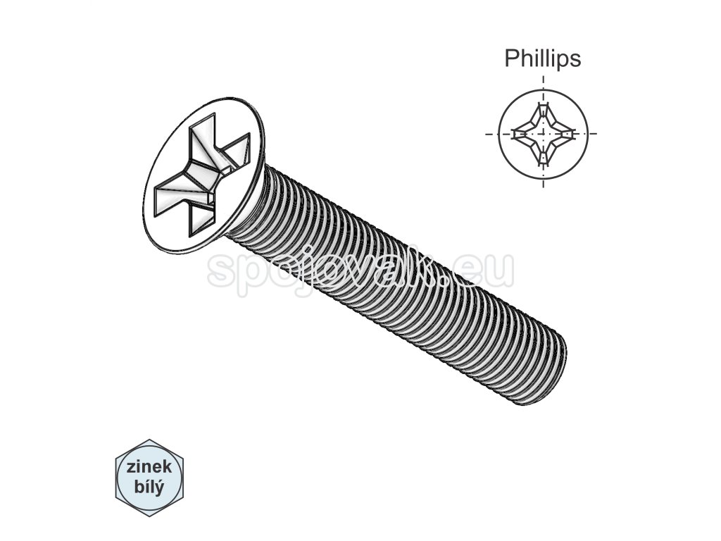 Šroub se ZH a křížem, ZB; M 6 x 40_1
