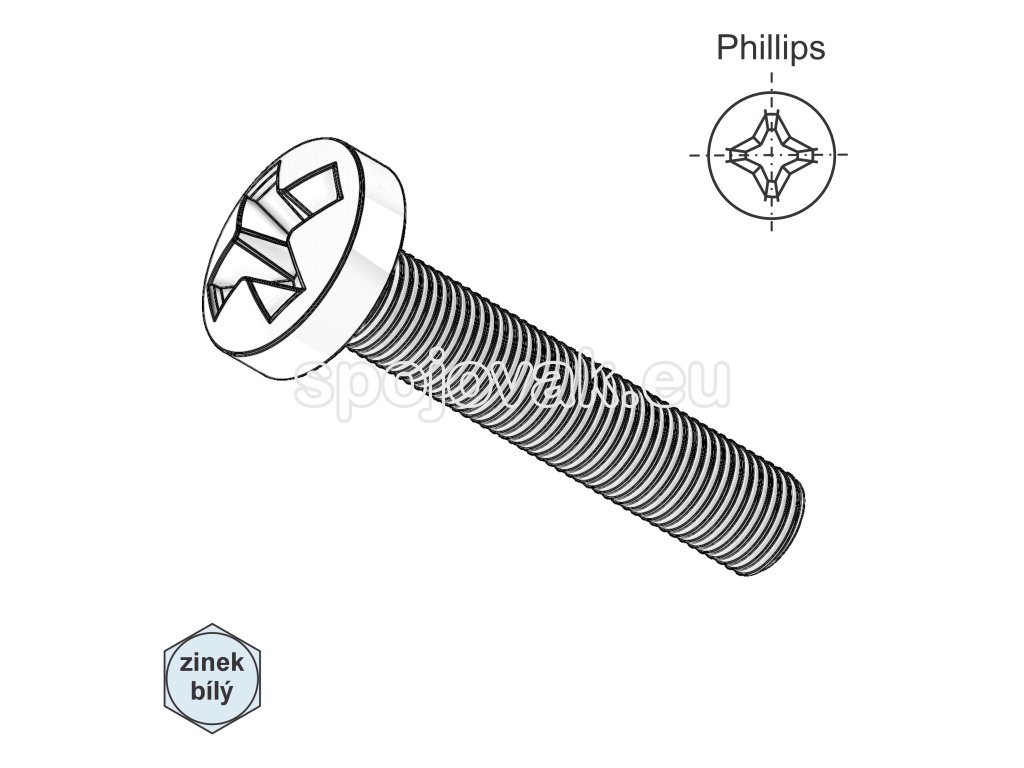 Šroub s PH a křížem, ZB; M 3 x 10_1