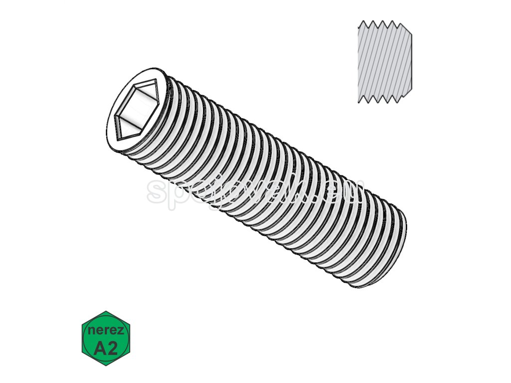Šroub stavěcí, INBUS, plochý, A2; M 4 x 4_1
