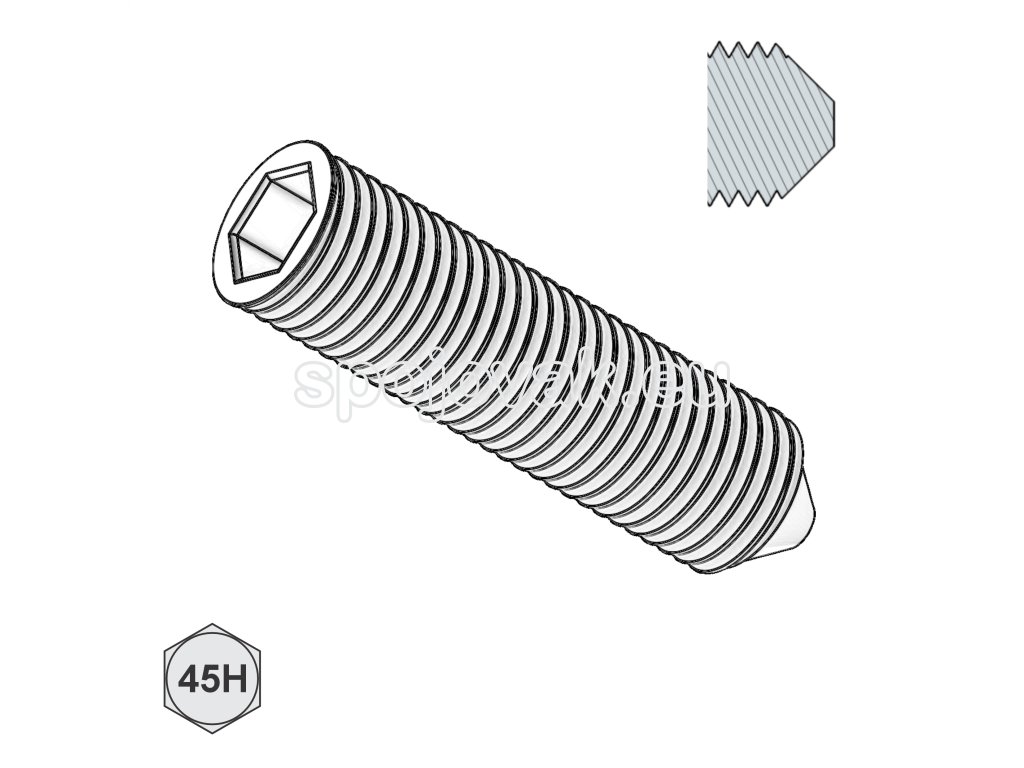 Šroub stavěcí, INBUS + hrot, St; 45H; M 8 x 14_1