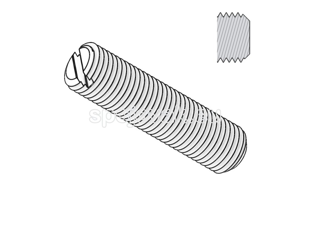Šroub stavěcí s drážkou a plochým nosem, St; M 10 x 18_1