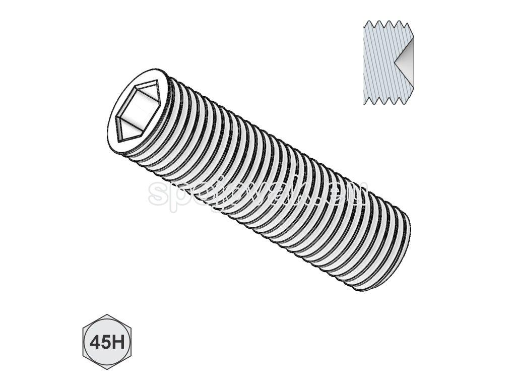 Šroub stavěcí, INBUS + důlek, St; 45H; M 3 x 4_1
