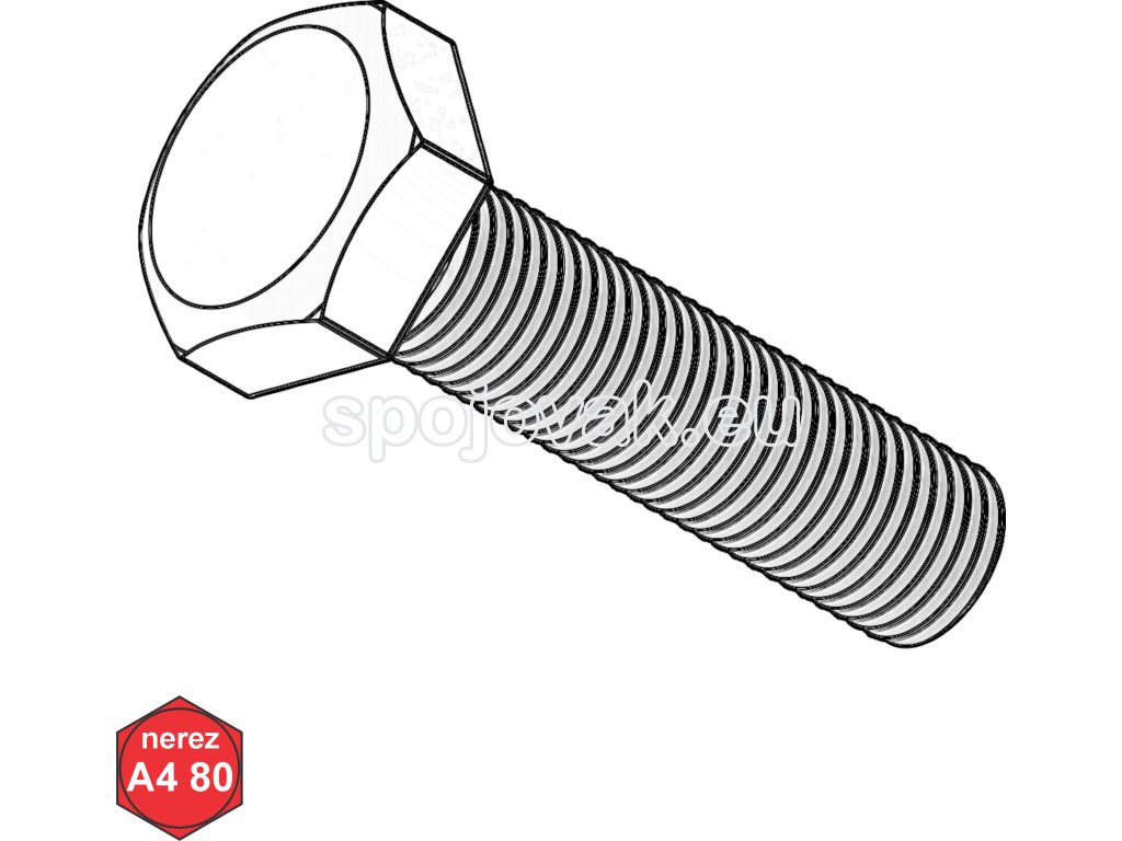 Šroub metrický, 6HR, A4-80; M 16 x 80_1
