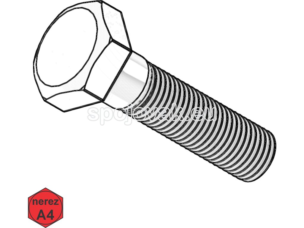 Šroub metrický, 6HR, ČZ, A4; M 20 x 60_1
