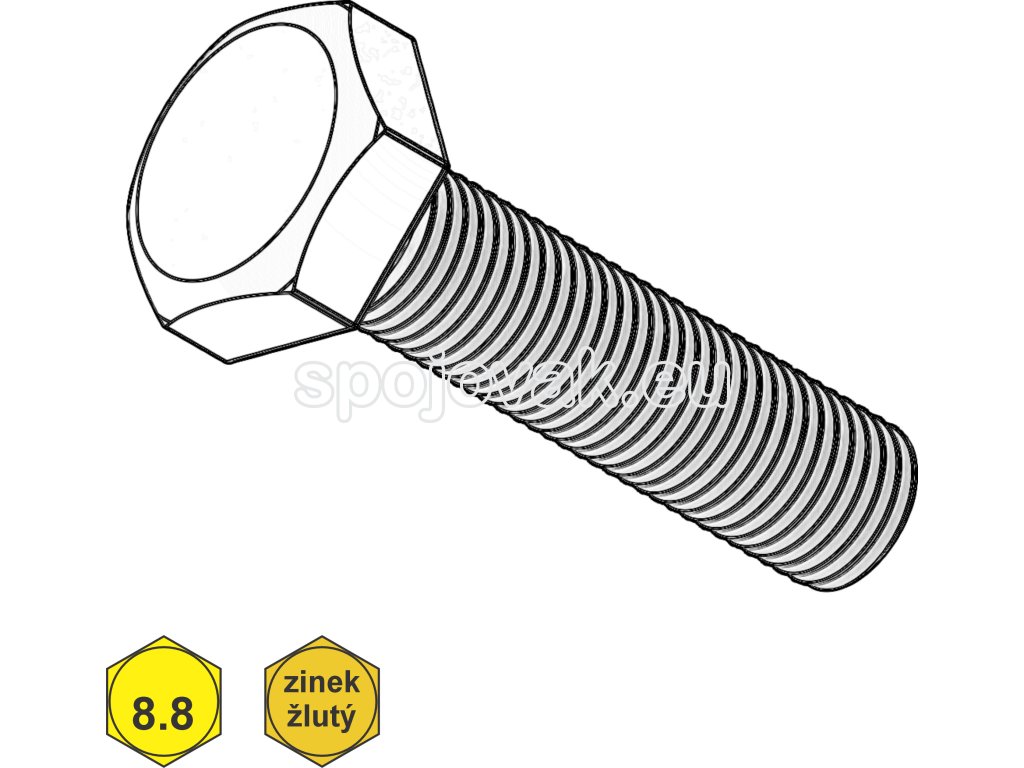 Šroub metrický, 6HR, ZŽ; 8.8; M 8 x 25_1