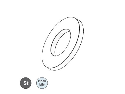 Podložka plochá, ZB;  M 33 (D34)_1