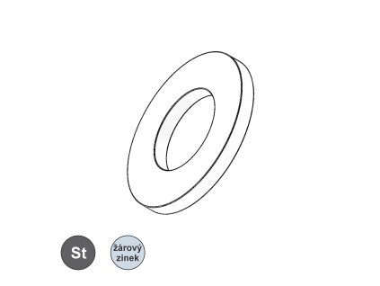 Podložka plochá, TZN;  M 12_1