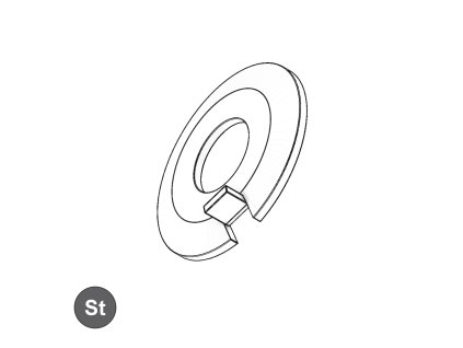 Podložka pojistná s vnějším nosem, ST; M 8_1