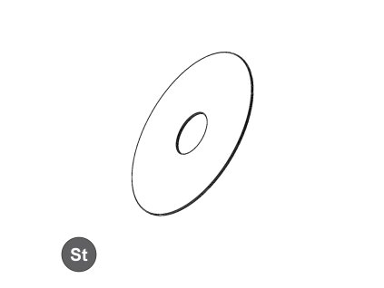 Podložka vymezovací, ST; 3 x 6 x 1_1