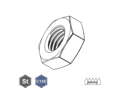 Matice nízká, jemná, 6HR, ZN; 17H; M 45 X 3_1