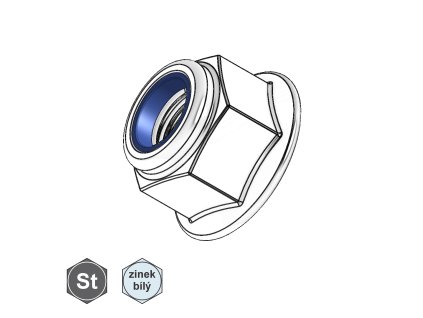 Matice samojistící s límcem, ZB;  M 6_1