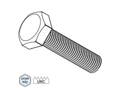 Šroub palcový UNC, 6HR, ZB; 8.8; 1/4" x 3/4"_1