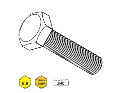 Šroub palcový UNC, 6HR, ZŽ; 8.8; 5/16" x 3/4"_1