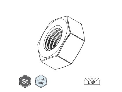 Matice šestihranná, ZB;  UNF 1/4"_1