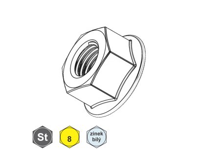 Matice s límcem, ozub. ZB; 8; M 14_1