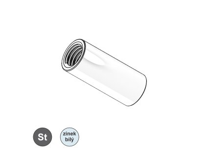 Matice trubková prodlužovací, ZB;  M 10 x 30_1