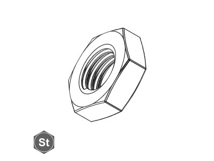 Matice nízká, jemná, 6HR, St; M 16 x 1,5_1