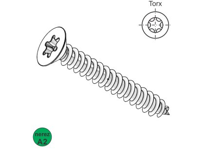 Vrut univerzální, ZH, TORX, A2; 4,5 x 45_1