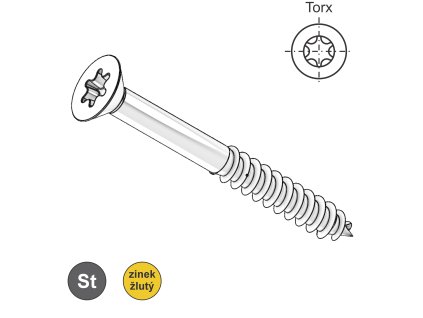 Vrut univerzální, ČZ, ZH, TORX, ZŽ; 4 x 70/42_1