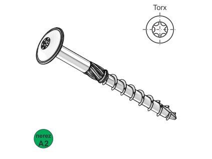 Vrut konstrukční, TH, A2; 8 x 60_1