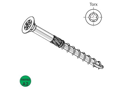 Vrut konstrukční, ZH, A2, TX25; 5,0 x 80_1
