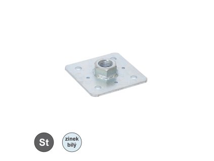 Deska k patce pilíře s matkou M 24, TZN; 80 x 80 x 4 mm_1