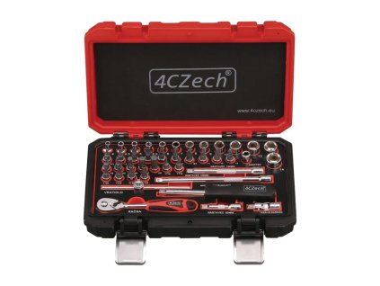4CZech gola sada 1/4"+ ráčna 72 zubů; 4 - 14 mm, 42 dílů_1