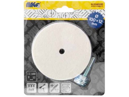 Leštící kotouč filcový se stopkou; 100 x 12 mm_1